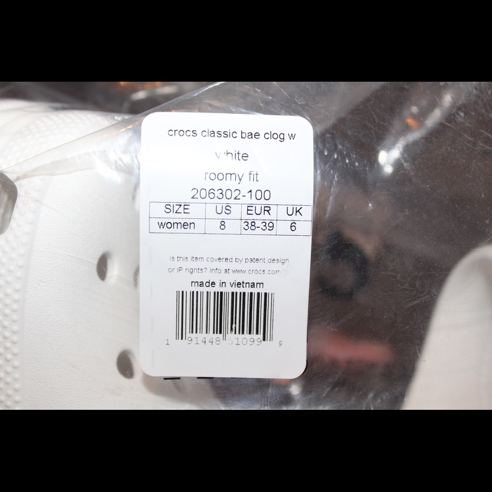 ❌S⭕️LD❌Classic Bae White Platform Crocs Clog Womens Size 8 - Picture 13 of 14